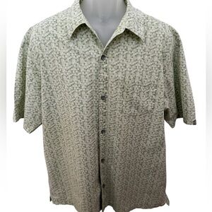 QUIKSILVER Surf Green Dots Shirt Sleeve Collared Shirt Men XL